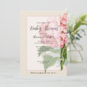 Roze Hortensia Bloemen Baby Shower Kaart (Staand voorkant)