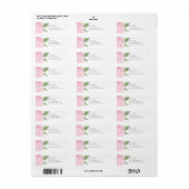 Roze Hortensia Bloemen Gepersonaliseerd Adres Etiket (Full Sheet)