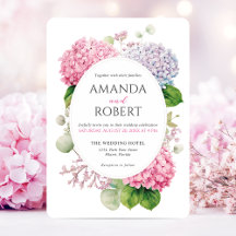 Roze Hortensia Bloemen Watercolor Ovale Trouw