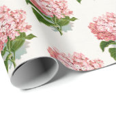  Roze Hortensia Bloemenpatroon Gift Cadeaupapier (Rol Hoek)