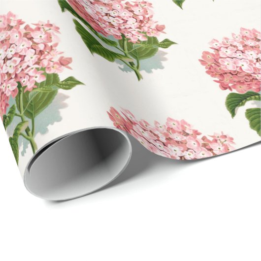  Roze Hortensia Bloemenpatroon Gift Cadeaupapier (Rol Hoek)