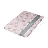 Roze Hortensia Bloempatroon Monogram Badmat (Gekanteld)