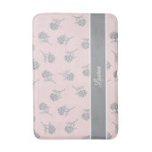 Roze Hortensia Bloempatroon Monogram Badmat (Voorkant Verticaal)