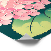 Roze Hortensia Bloemschildering Poster (Hoek)