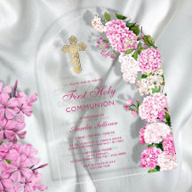Roze hortensia boog eerste communie