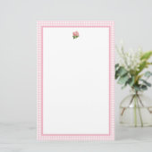 Roze Hortensia Briefpapier (Staand voorkant)