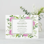 Roze Hortensia Bruiloft Kaart (Staand voorkant)