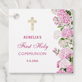 Roze Hortensia Eerste Communie Bedankjes Labels