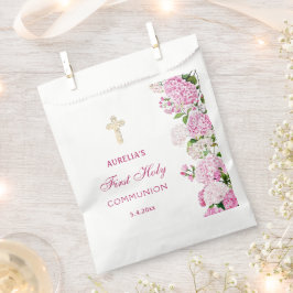 Roze Hortensia Eerste Communie Bedankzakje