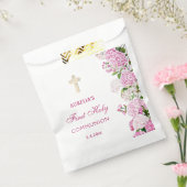Roze Hortensia Eerste Communie Bedankzakje (Gezegeld)