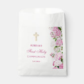 Roze Hortensia Eerste Communie Bedankzakje (Voorkant)