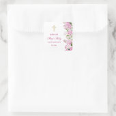 Roze Hortensia Eerste Communie Vierkante Sticker (Tas)