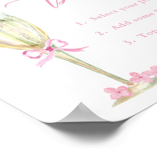 Roze hortensia, gouden Mimosa bar douche Poster (Hoek)