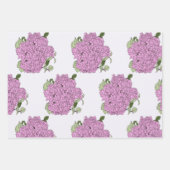 Roze hortensia, groen & roze inpakvellen inpakpapier vel (Voorkant)