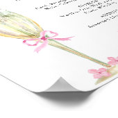 Roze Hortensia in Gouden Glas Bar Menu Poster (Hoek)