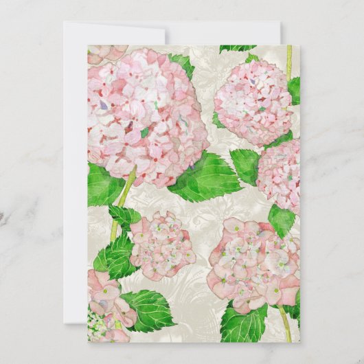 Roze Hortensia Kant Bloemige Formele Elegante Brui Save The Date (Achterkant)
