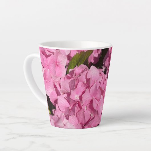 Roze Hortensia Latte Mok (Linkerhoek)