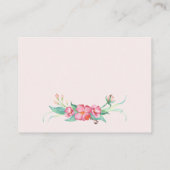 Roze hortensia & pioen "Breng een boek" Baby showe Aanbevelingskaartje (Achterkant)