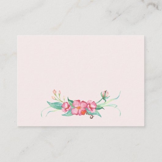 Roze hortensia & pioen "Breng een boek" Baby showe Aanbevelingskaartje (Achterkant)