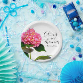 Roze Hortensia roze bloemen roze rozen Papieren Bordje (Feest)