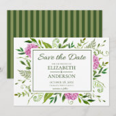 Roze Hortensia Save The Date (Voorkant / Achterkant)