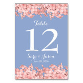 Roze hortensia, sereniteit blauw tafelnummer (Achterkant)