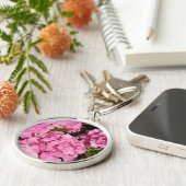 Roze Hortensia Sleutelhanger (Zijkant)
