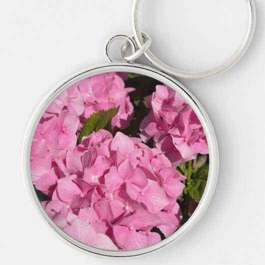 Roze Hortensia Sleutelhanger (Voorkant)