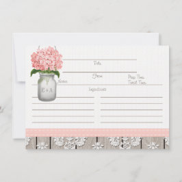 Roze Hortensia Stenen Pot Receptkaart voor Koppels
