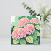 Roze Hortensia Struik Kaart (Staand voorkant)