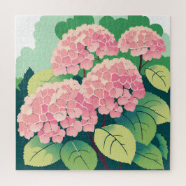 Roze Hortensia Struik Kaart Legpuzzel
