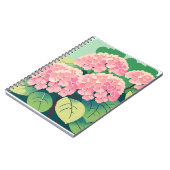Roze Hortensia Struik Notitieboek (Linkerzijde)