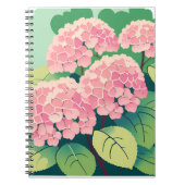 Roze Hortensia Struik Notitieboek (Voorkant)