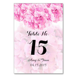 Roze hortensia trouwtafel nummers hortensia1 kaart