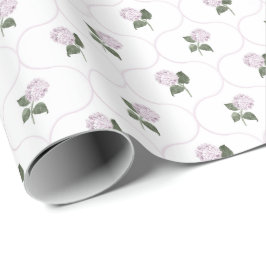 Roze Hortensia Tuin Bloem Lattice Cadeaupapier