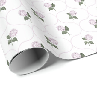Roze Hortensia Tuin Bloem Lattice Cadeaupapier
