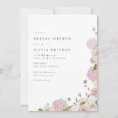 Roze Hortensia Witte Rozen Bruidsdouche Kaart (Voorkant)