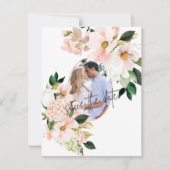 Roze Hortensia Witte Tulpen Foto Bruiloft  Save The Date (Voorkant)