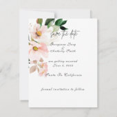 Roze Hortensia Witte Tulpen Foto Bruiloft  Save The Date (Achterkant)