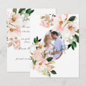 Roze Hortensia Witte Tulpen Foto Bruiloft  Save The Date (Voorkant / Achterkant)