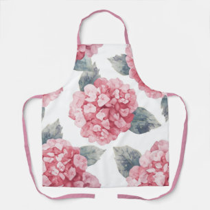 Roze Hortensia's Aquarel Bloemen Schilderij Schort