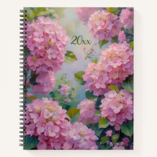 Roze Hortensia's Bloemenspiraalgebonden Dagboek Le Notitieboek