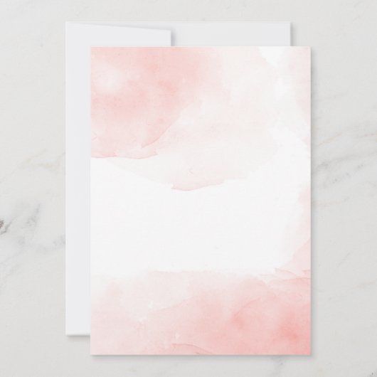 Roze hortensia's elegante bloemboogdoop kaart (Achterkant)