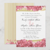 Roze hortensia's en gouden strepen kaart (Voorkant / Achterkant)