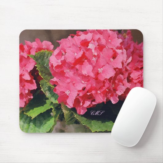 Roze Hortensia's Muismat (Met muis)