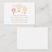 Roze hot-Air-ballonnen Display Showbehuizing Informatiekaartje (Voorkant / Achterkant)