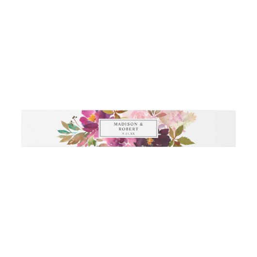 Roze - Hot, Blush en Paarse Floral 3 Uitnodigingen Wikkel (Vlak)