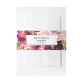 Roze - Hot, Blush en Paarse Floral 3 Uitnodigingen Wikkel (Voorkant Voorbeeld)