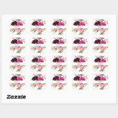 Roze - Hot & Blush & Paarse Floral Hartelijk dank Vierkante Sticker (Vel)