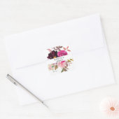 Roze - Hot & Blush & Paarse Floral Hartelijk dank Vierkante Sticker (Envelop)